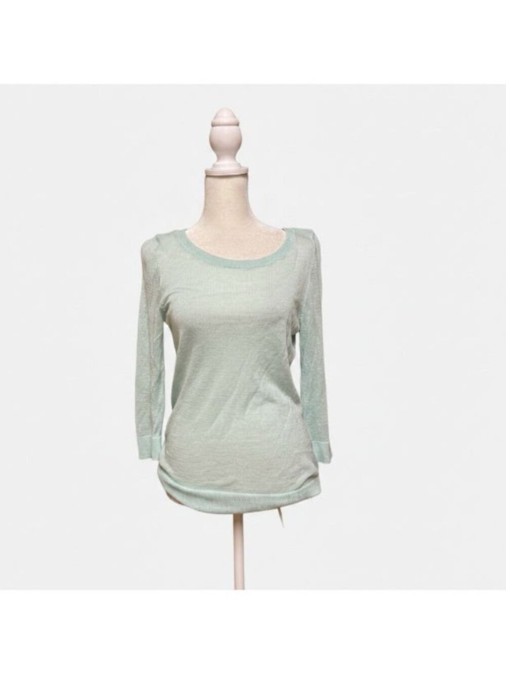 Ann Taylor Mint Green Ramie Blend Button Back Sweater Women’s Small